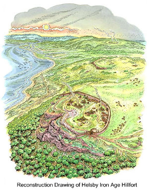 artists impression of helsby hillfort